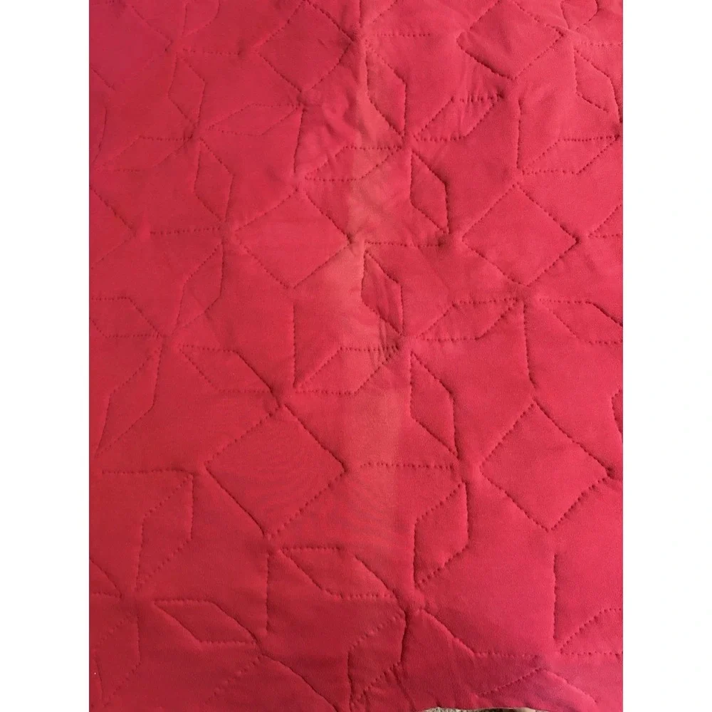 Vintage Handmade Patchwork Puffy Star Faded, Color Flaws, Twin Quilt 74